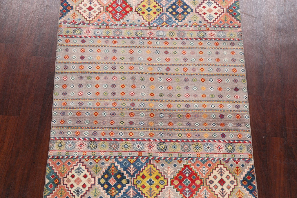 Geometric Kazak Oriental Area Rug 4x6