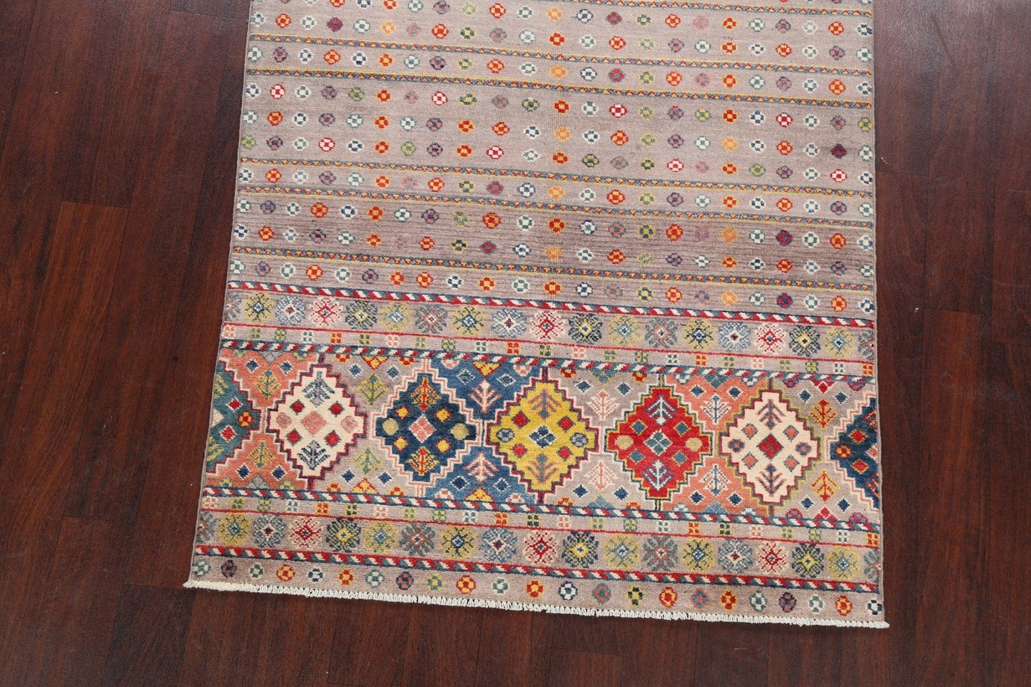 Geometric Kazak Oriental Area Rug 4x6