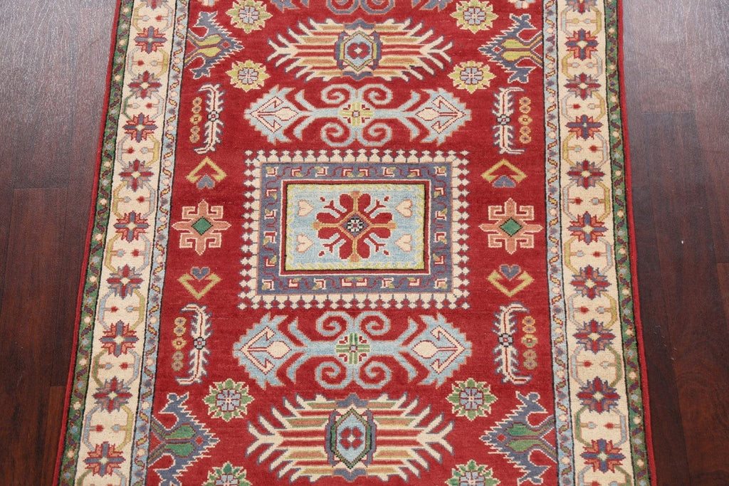 Vegetable Dye Geometric Kazak Oriental Area Rug 4x6