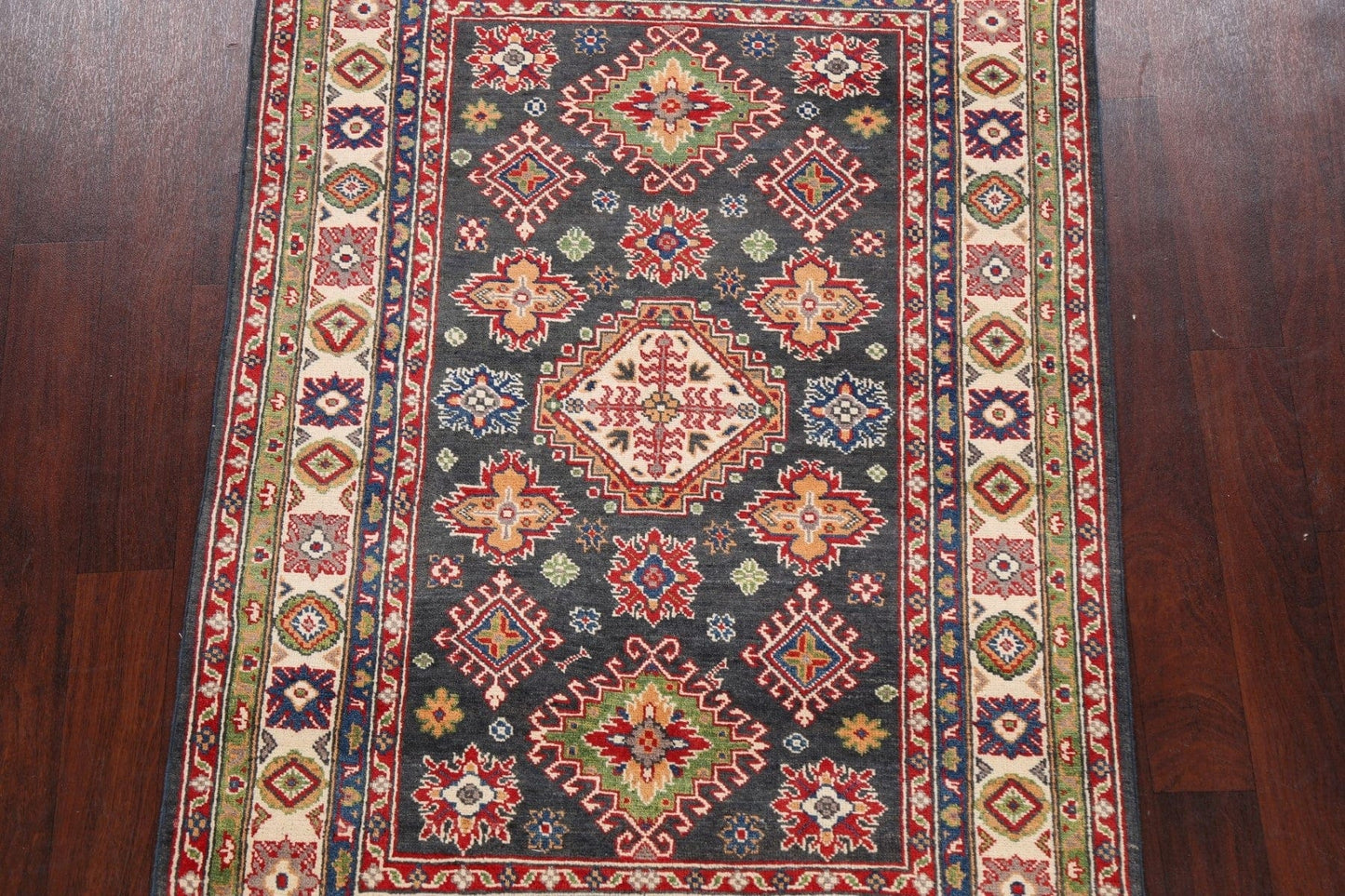 Geometric Kazak Oriental Area Rug 4x6