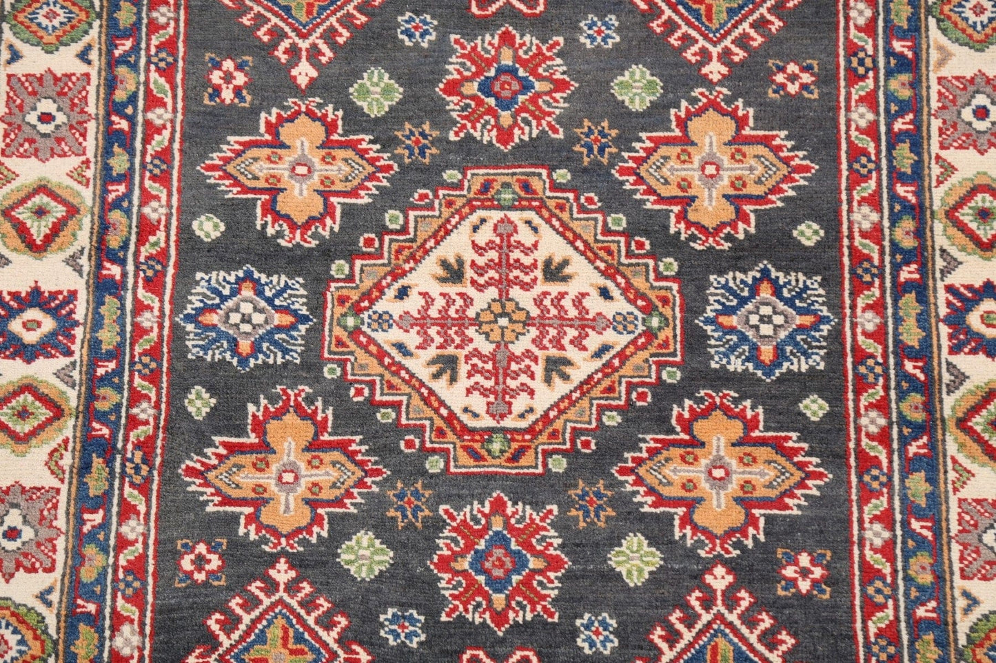 Geometric Kazak Oriental Area Rug 4x6