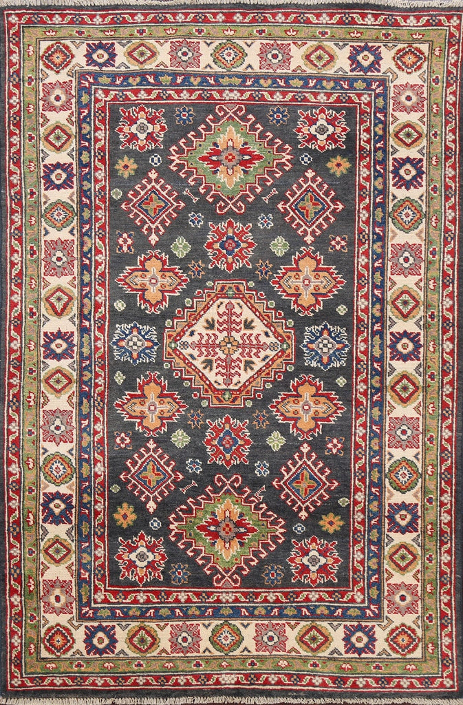 Geometric Kazak Oriental Area Rug 4x6