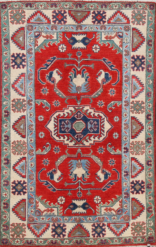 Geometric Kazak Oriental Area Rug 3x5