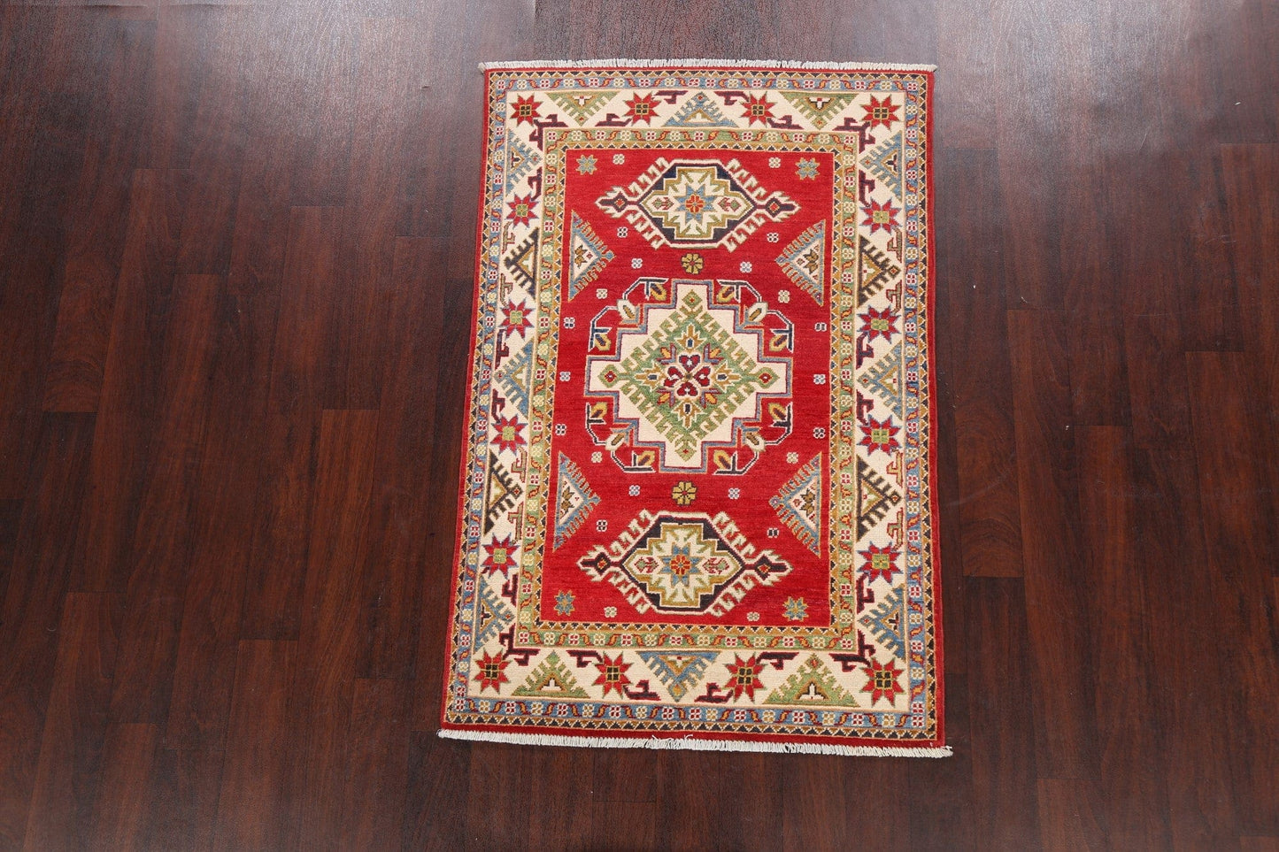 Geometric Kazak Oriental Area Rug 3x5