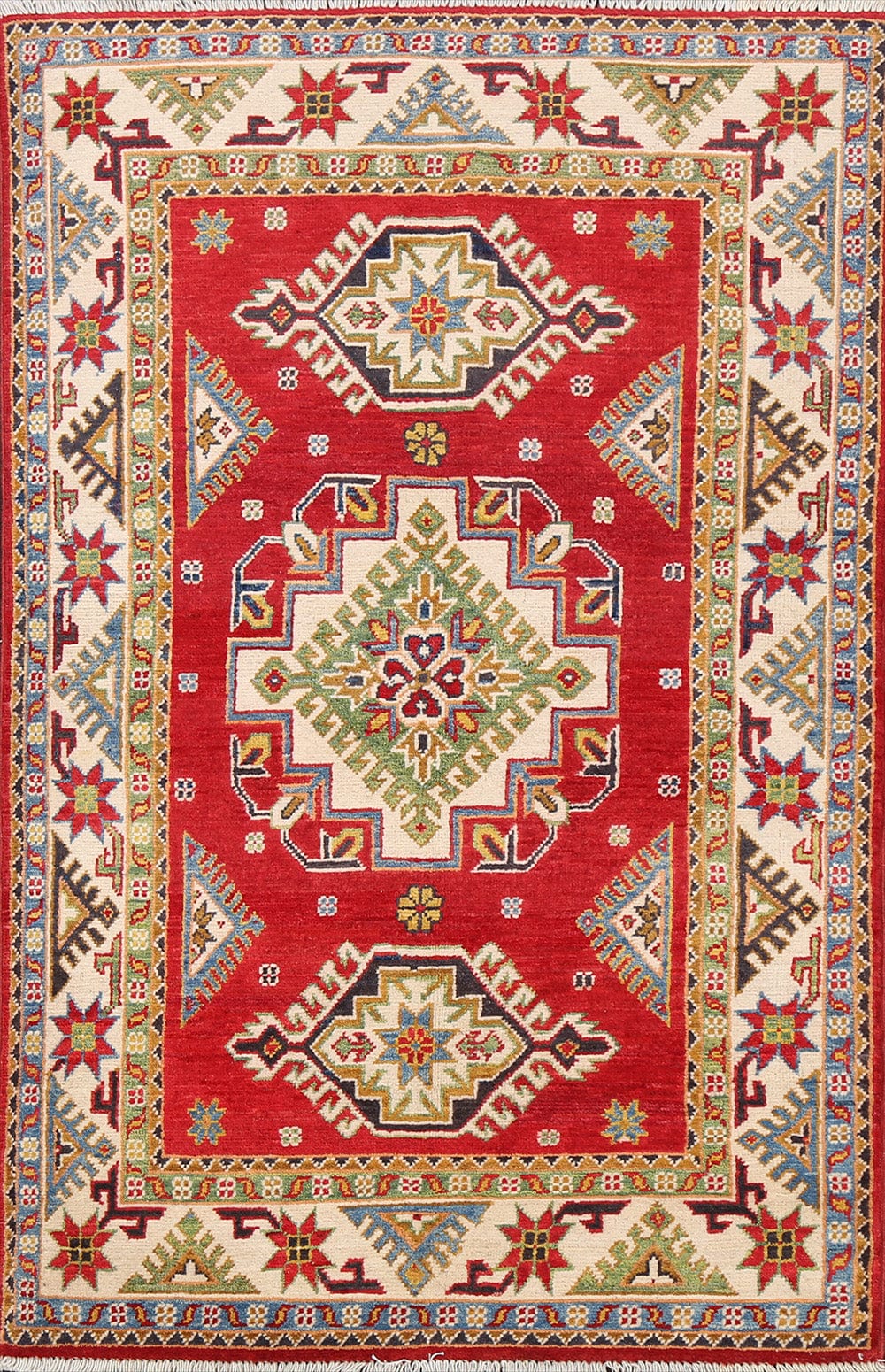 Geometric Kazak Oriental Area Rug 3x5