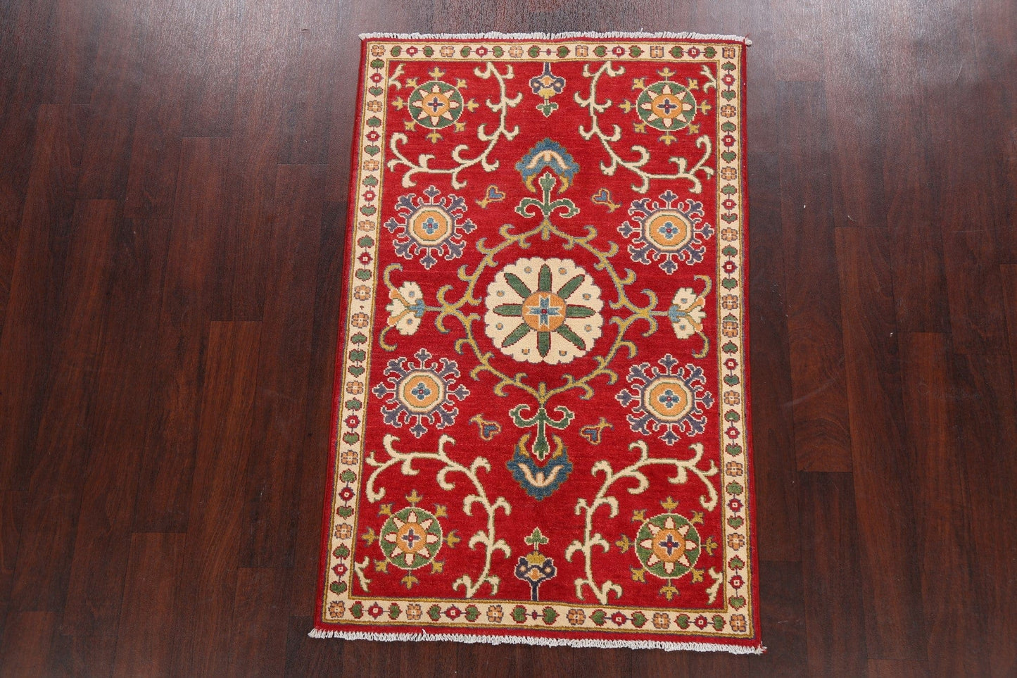 Floral Red Kazak Oriental Area Rug 3x5