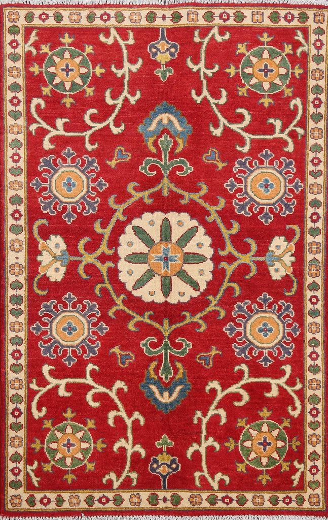 Floral Red Kazak Oriental Area Rug 3x5