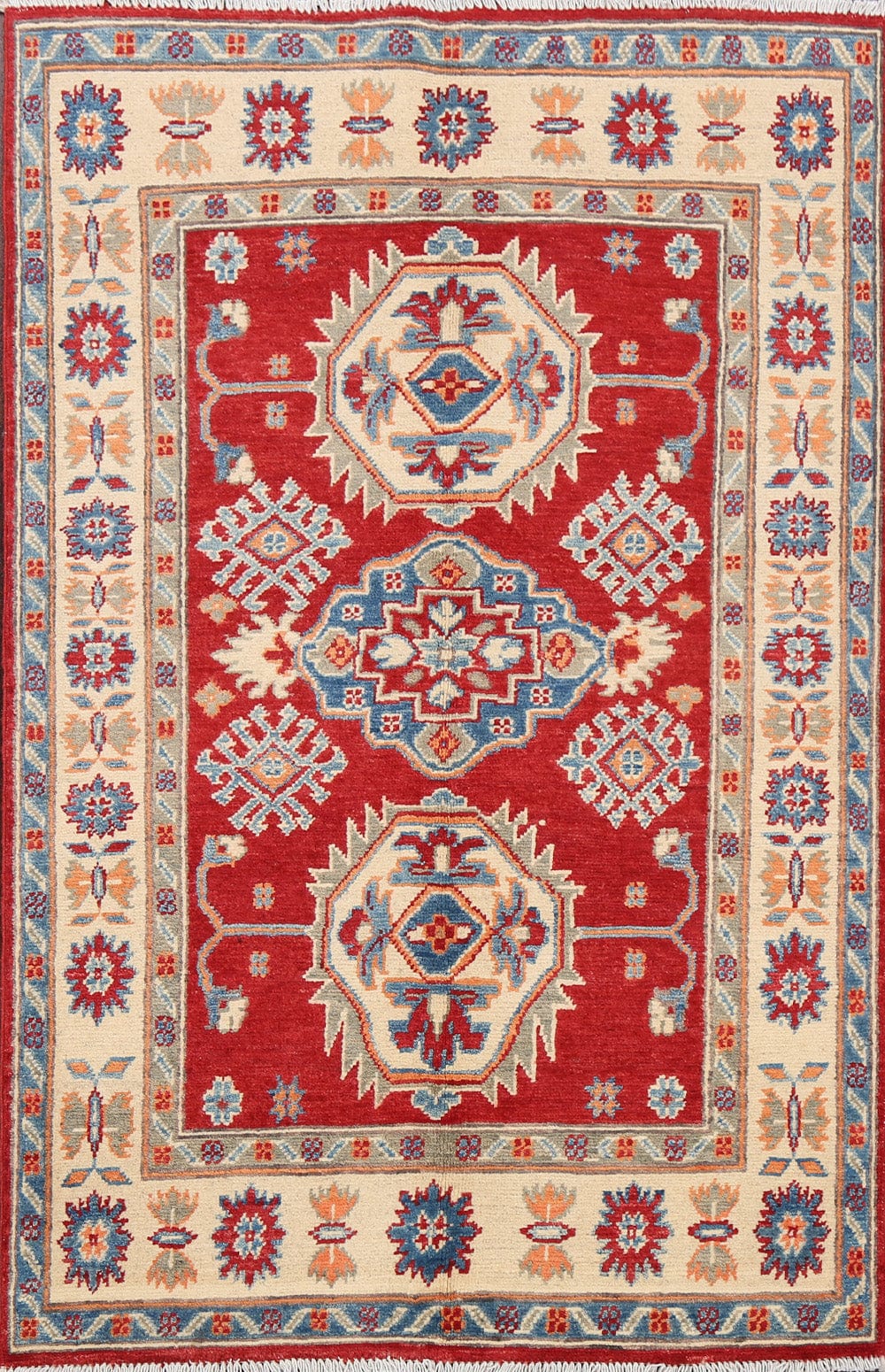 Geometric Kazak Oriental Area Rug 3x5