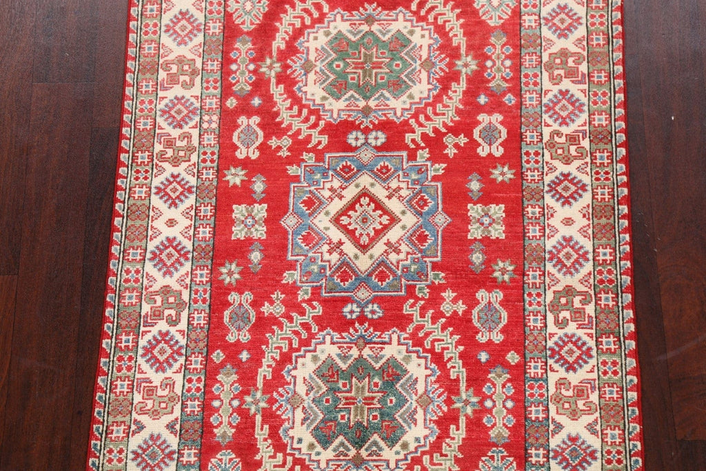 Geometric Red Kazak Oriental Area Rug 3x5