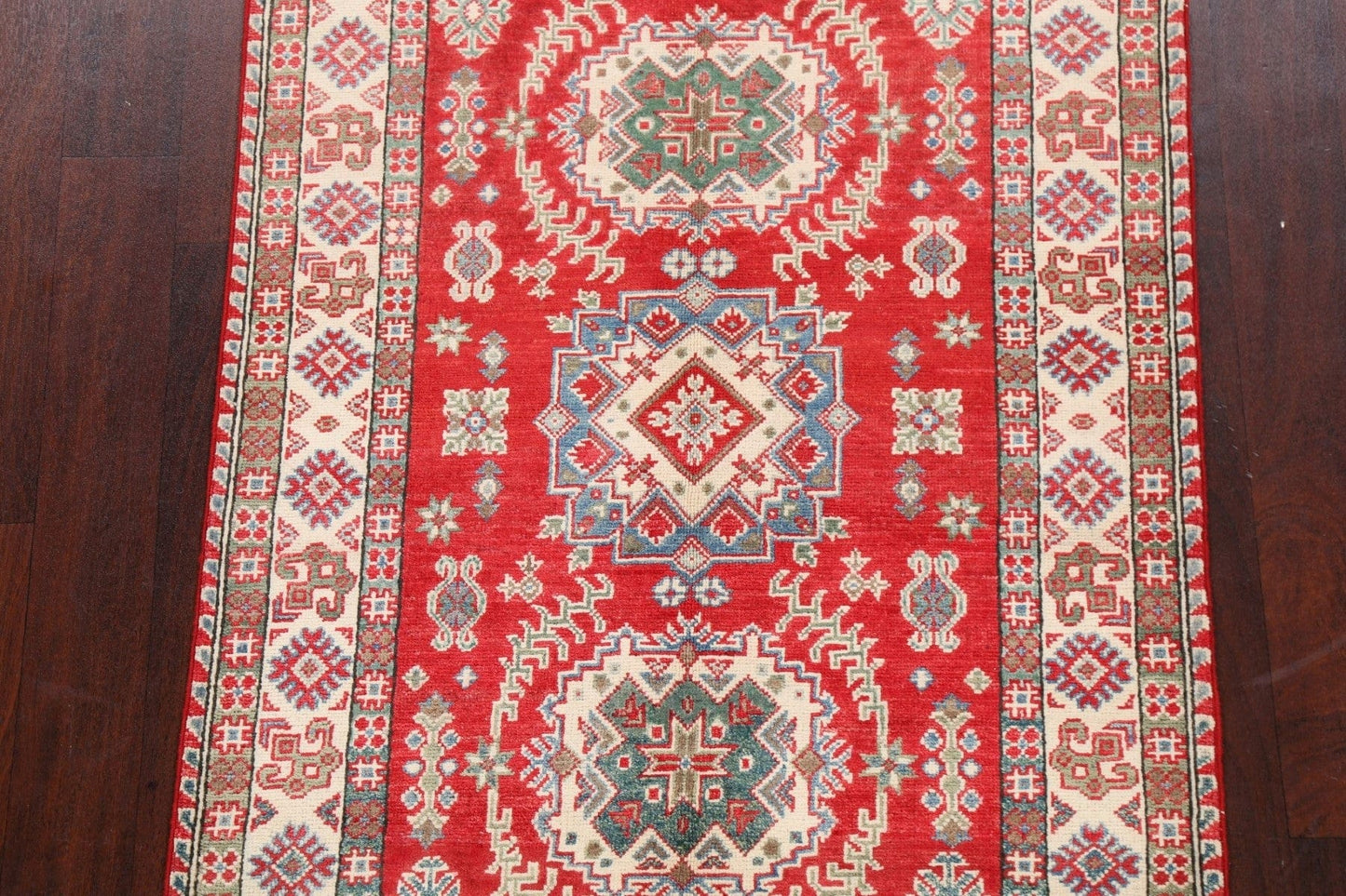 Geometric Red Kazak Oriental Area Rug 3x5