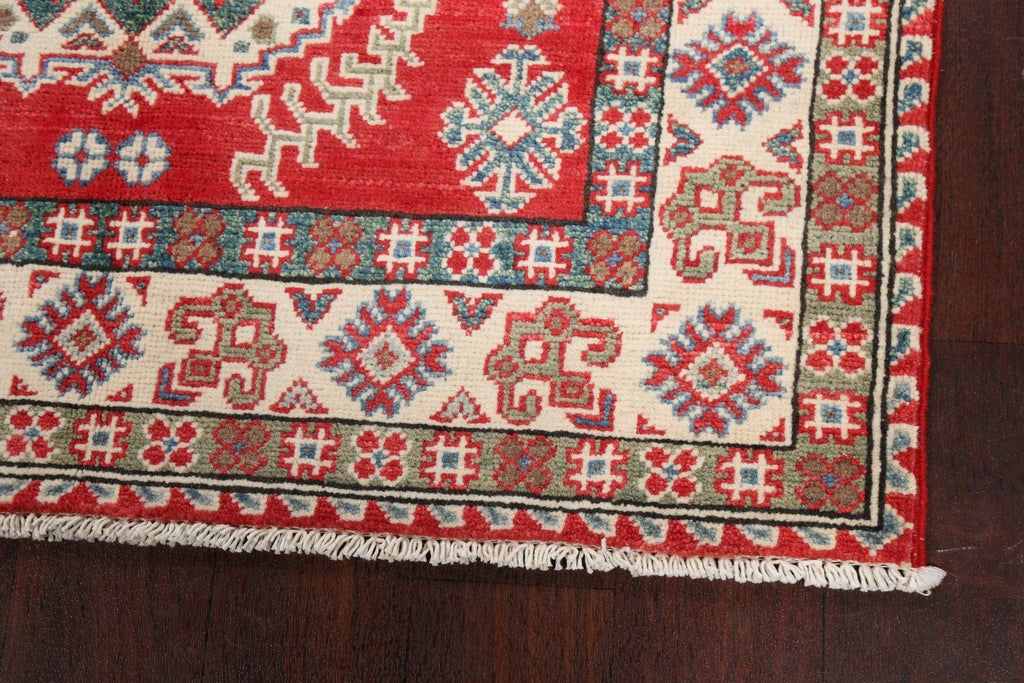 Geometric Red Kazak Oriental Area Rug 3x5