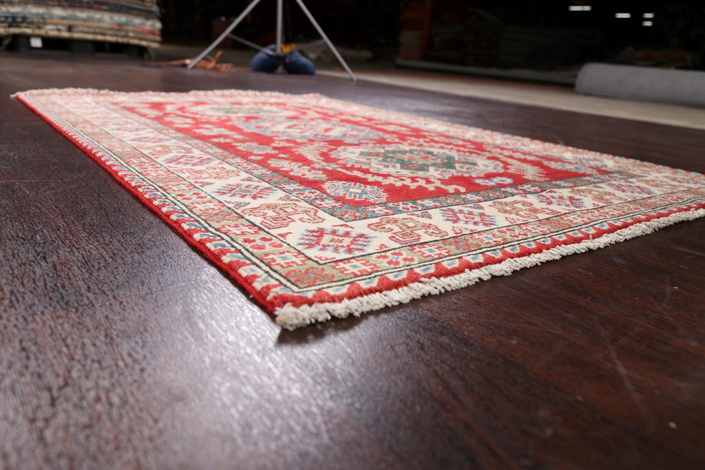 Geometric Red Kazak Oriental Area Rug 3x5