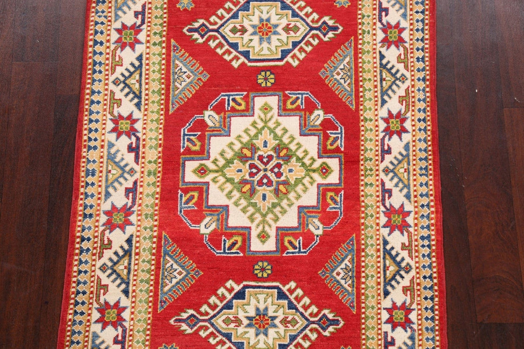 Geometric Red Kazak Oriental Area Rug 3x5