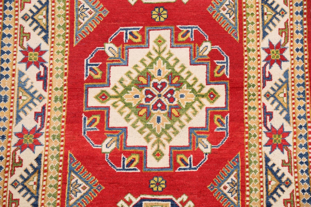 Geometric Red Kazak Oriental Area Rug 3x5