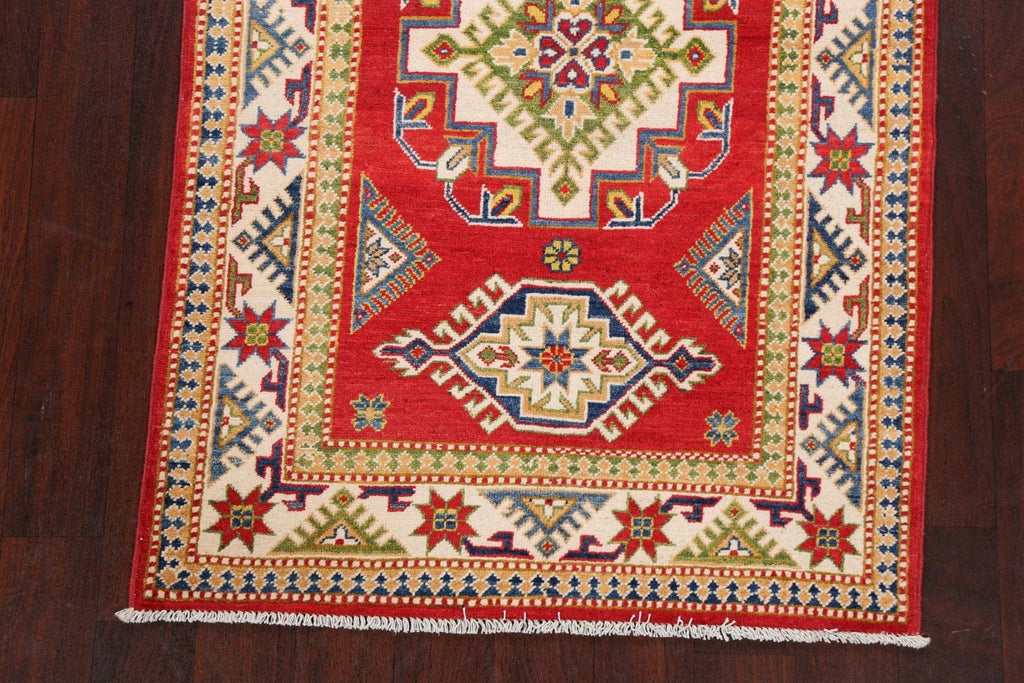 Geometric Red Kazak Oriental Area Rug 3x5