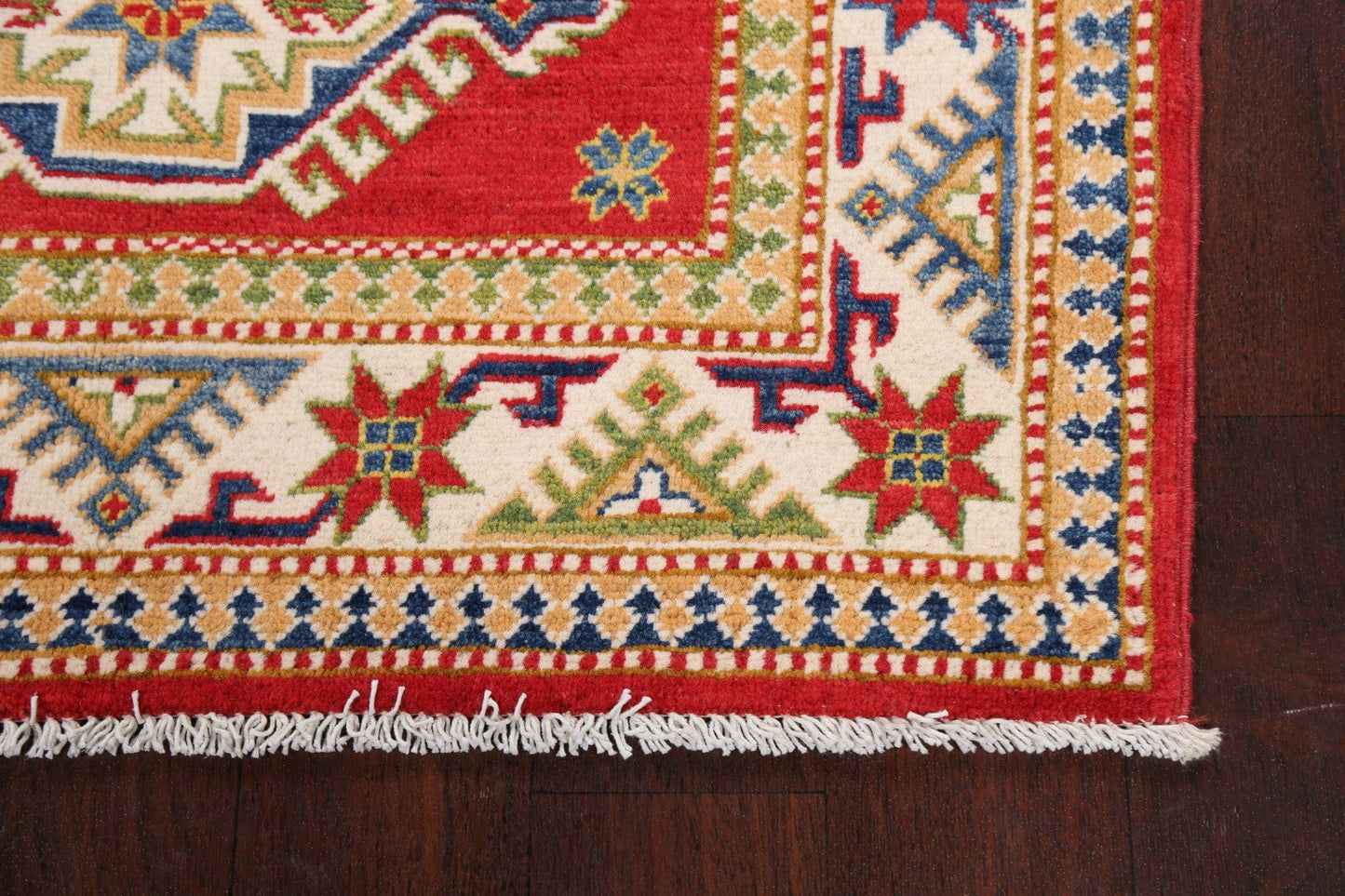 Geometric Red Kazak Oriental Area Rug 3x5