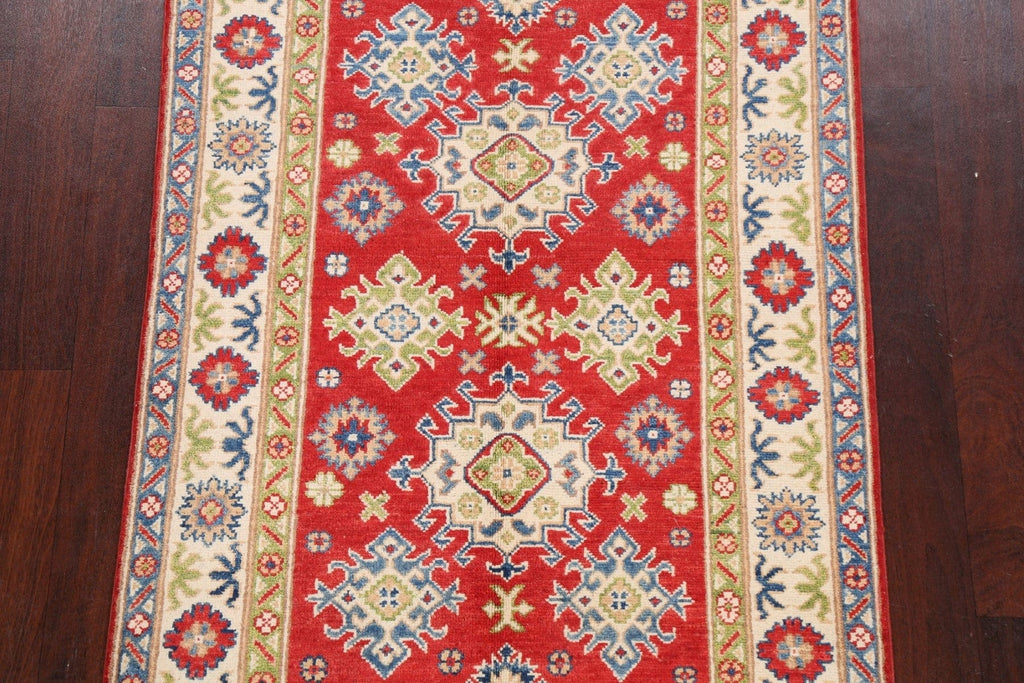 Geometric Red Kazak Oriental Area Rug 3x5