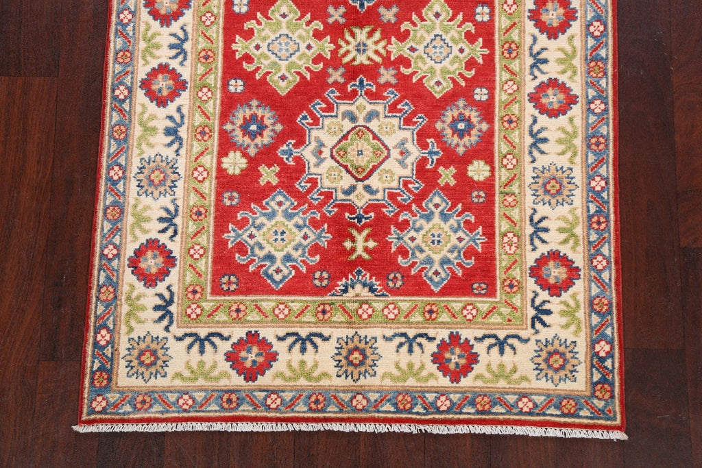 Geometric Red Kazak Oriental Area Rug 3x5