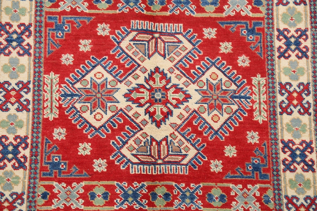 Geometric Red Kazak Oriental Area Rug 3x5