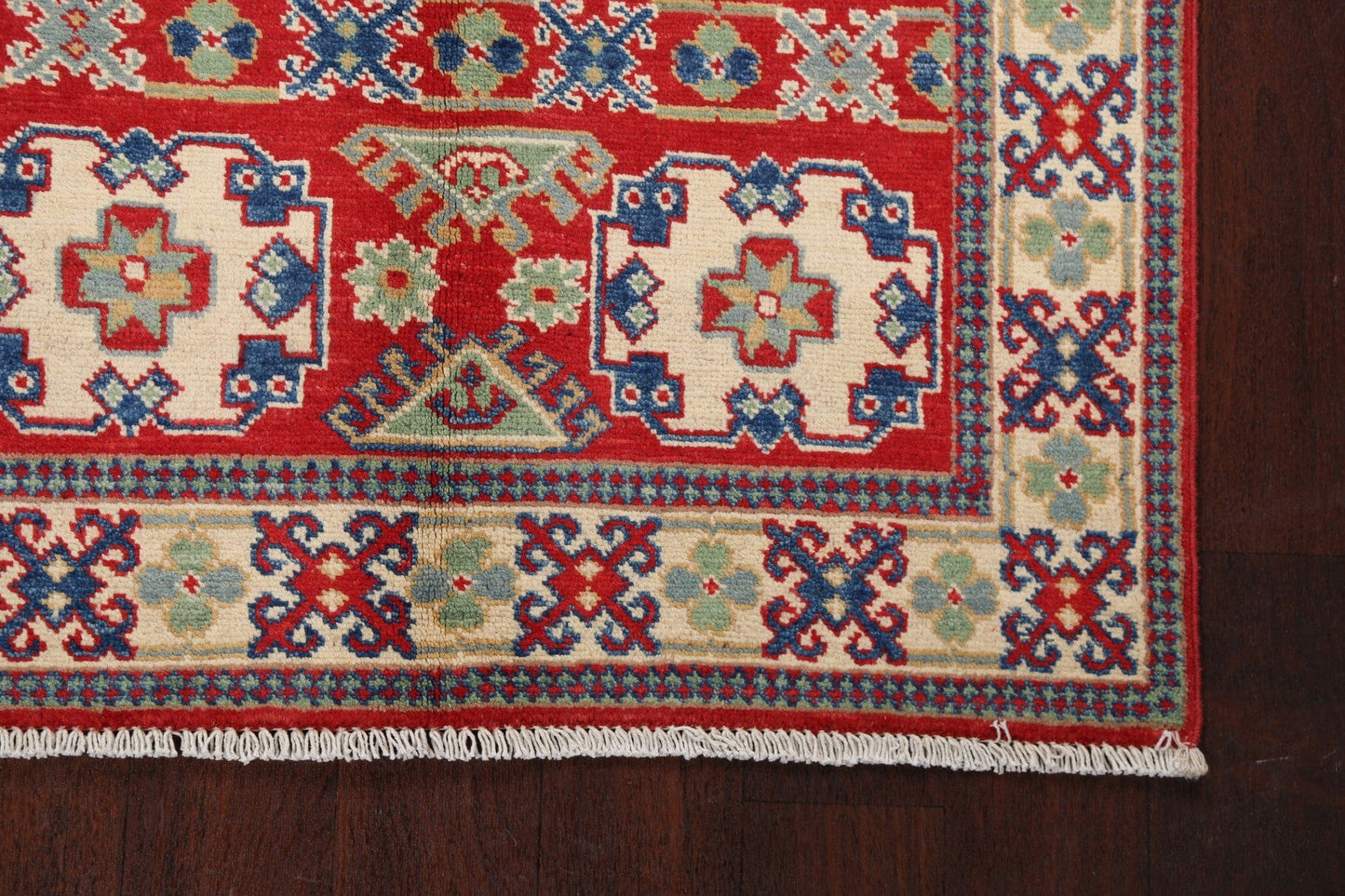 Geometric Red Kazak Oriental Area Rug 3x5