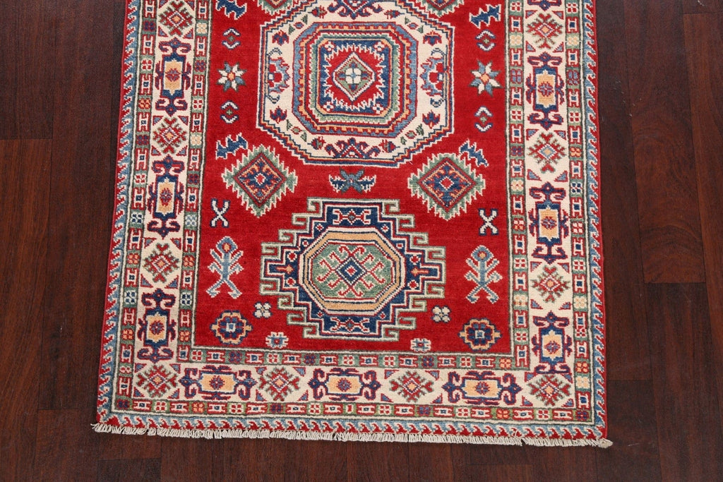 Geometric Red Kazak Oriental Area Rug 3x5