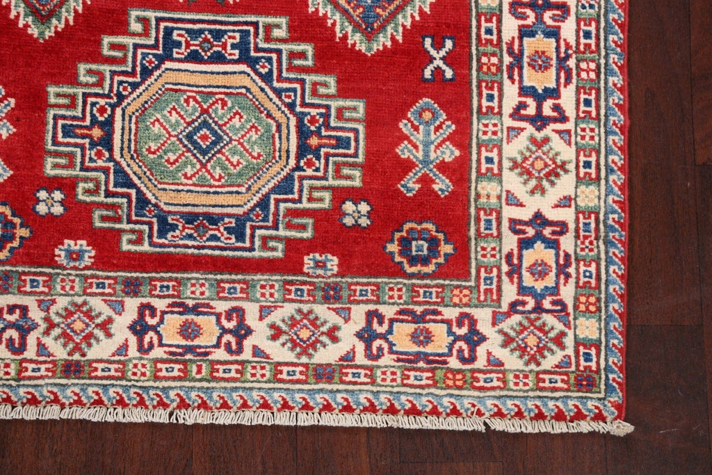 Geometric Red Kazak Oriental Area Rug 3x5