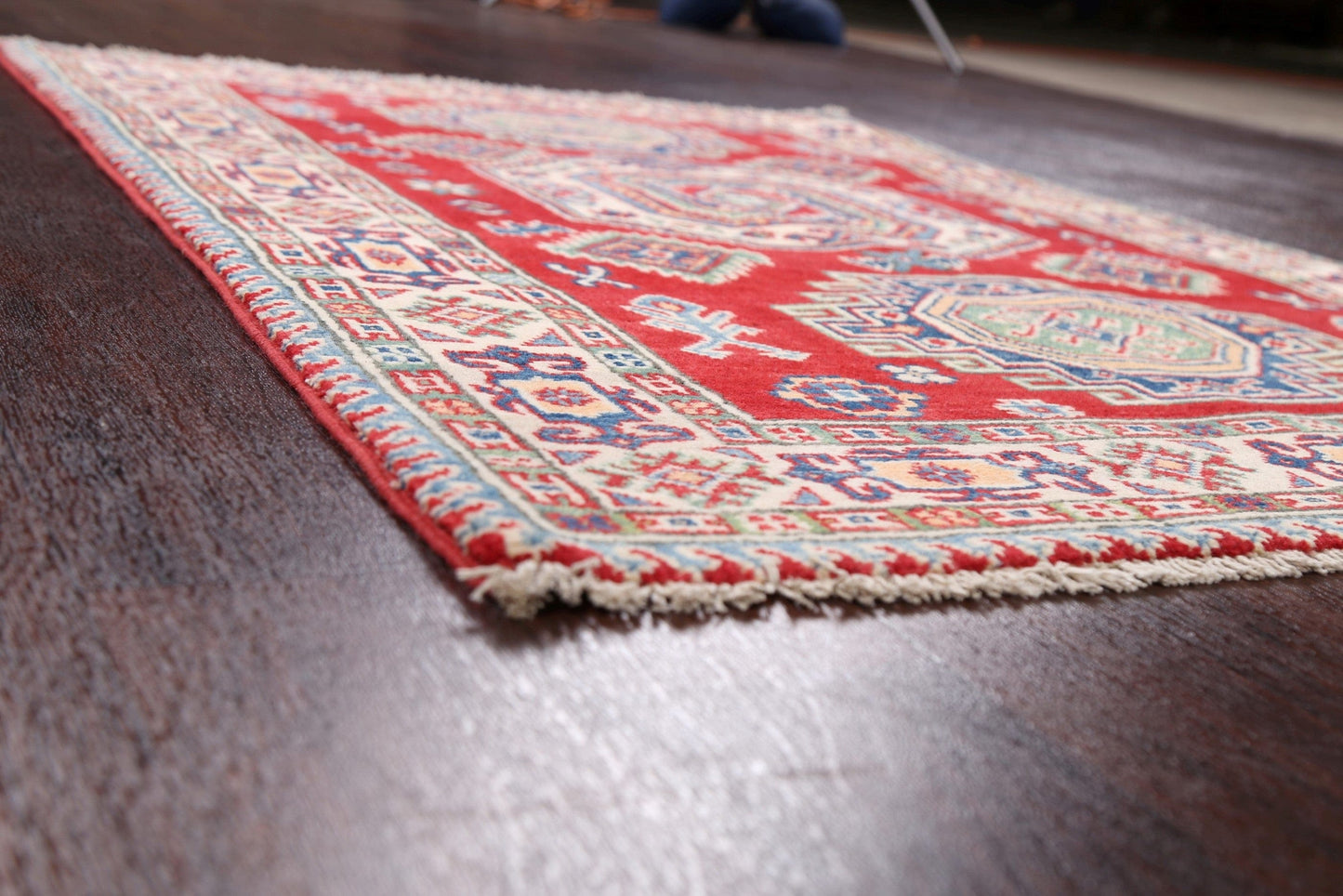 Geometric Red Kazak Oriental Area Rug 3x5