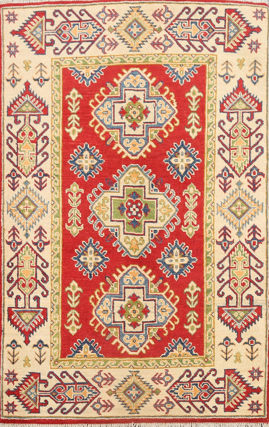 Geometric Kazak Oriental Area Rug 3x5