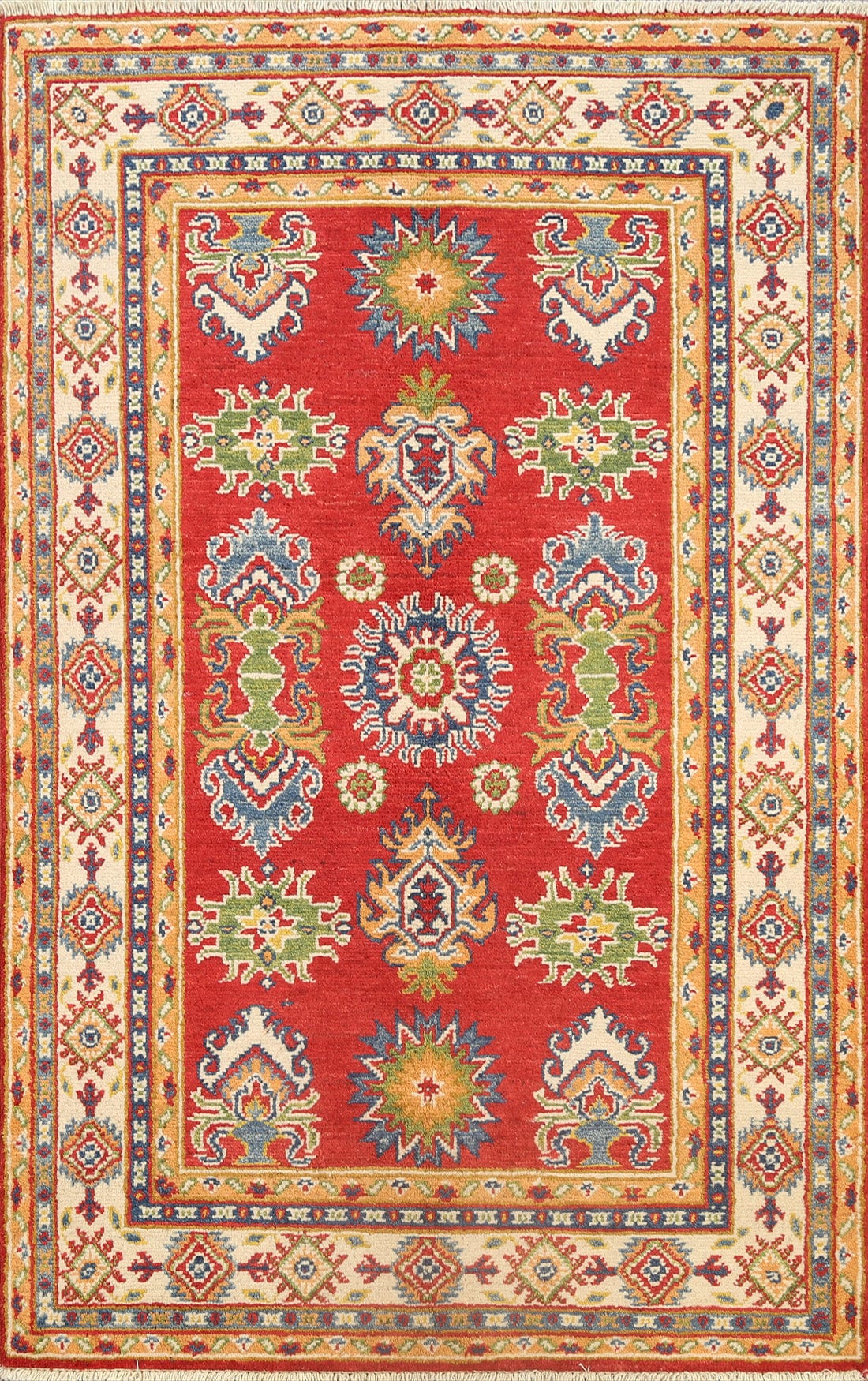 Geometric Kazak Oriental Area Rug 3x5