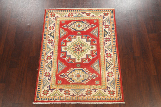 Geometric Kazak Oriental Area Rug 3x4