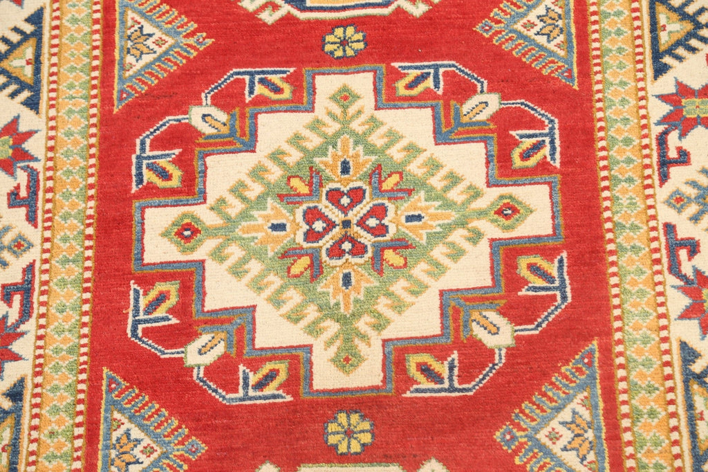 Geometric Kazak Oriental Area Rug 3x4