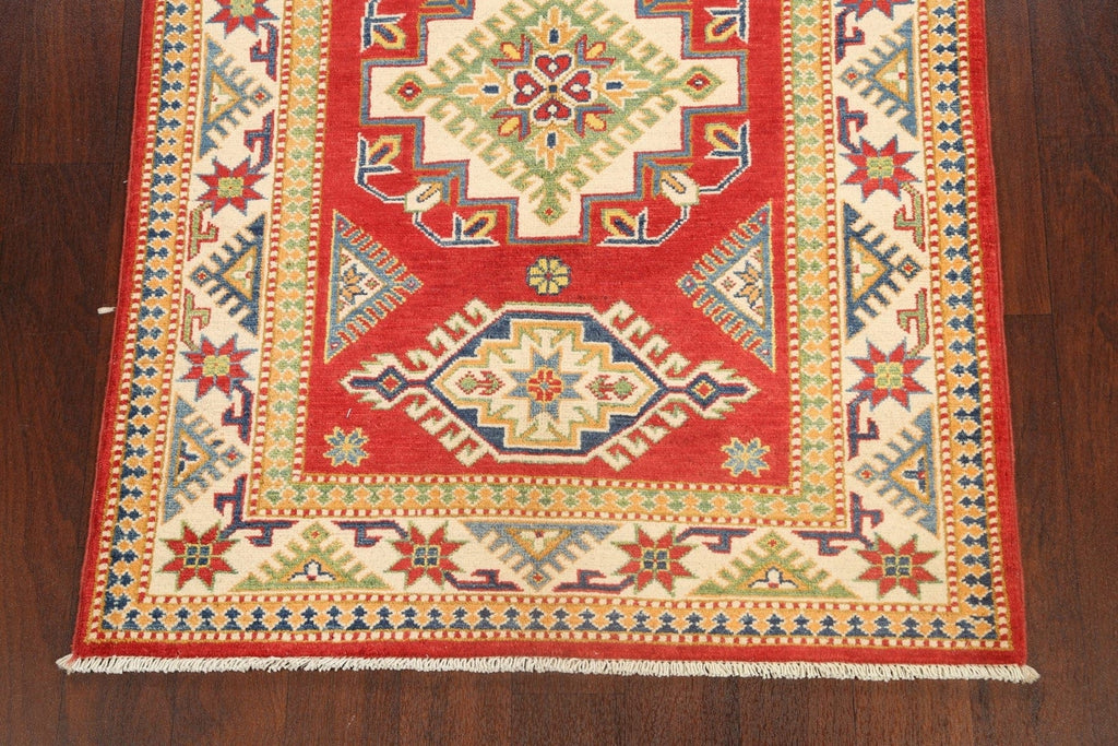 Geometric Kazak Oriental Area Rug 3x4