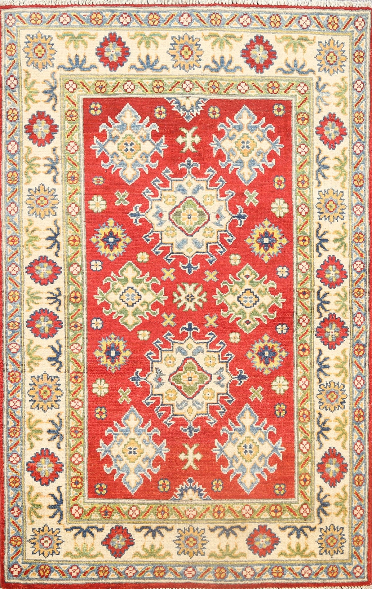 Geometric Kazak Oriental Area Rug 3x5