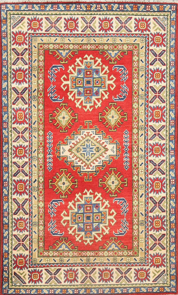 Geometric Kazak Oriental Area Rug 3x5