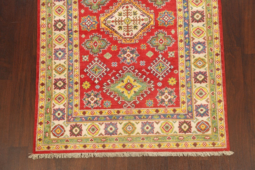 Geometric Red Kazak Oriental Area Rug 4x6