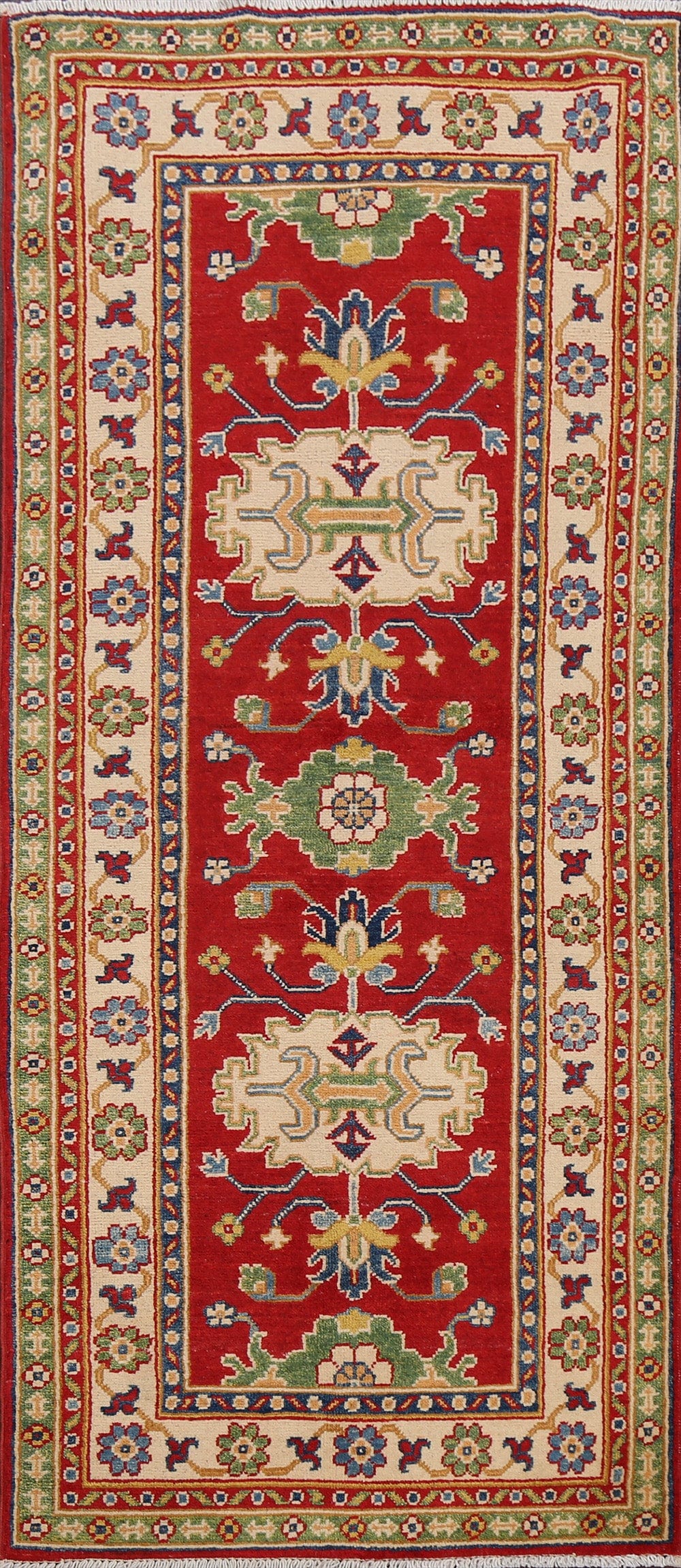 Geometric Kazak Oriental Area Rug 3x6