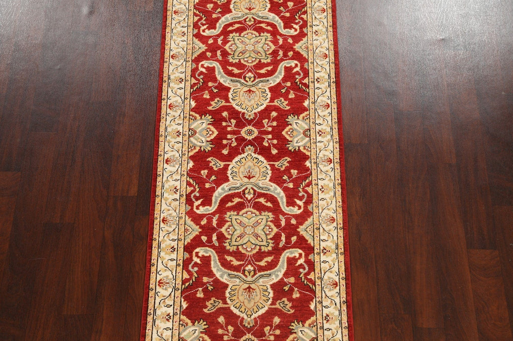 Vegetable Dye Floral Ziegler Oriental Runner Rug 3x10