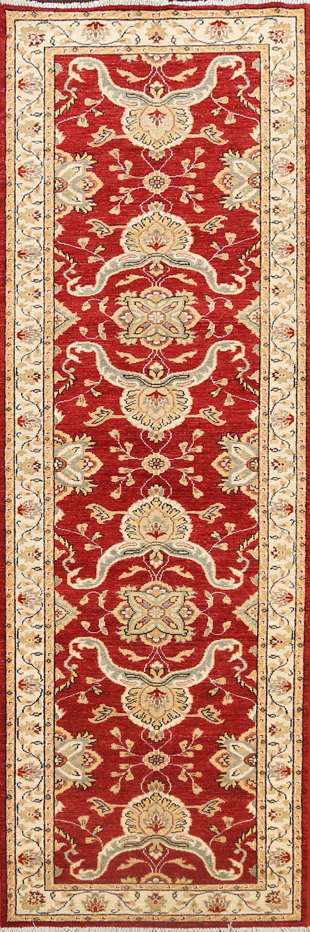 Vegetable Dye Floral Ziegler Oriental Runner Rug 3x10