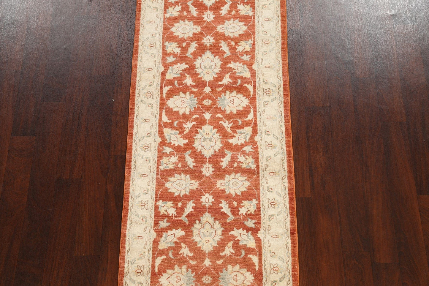 Vegetable Dye Floral Peshawar Chobi Oriental Runner Rug 3x10