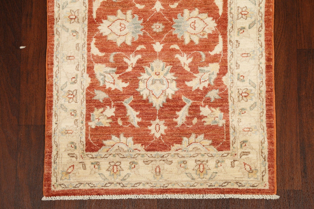 Vegetable Dye Floral Peshawar Chobi Oriental Runner Rug 3x10