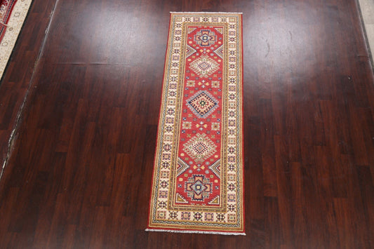 Geometric Kazak Oriental Runner Rug 3x8