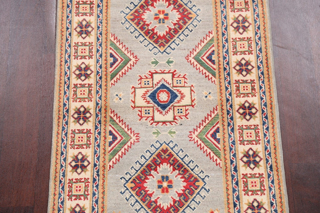 Geometric Kazak Oriental Runner Rug 3x10