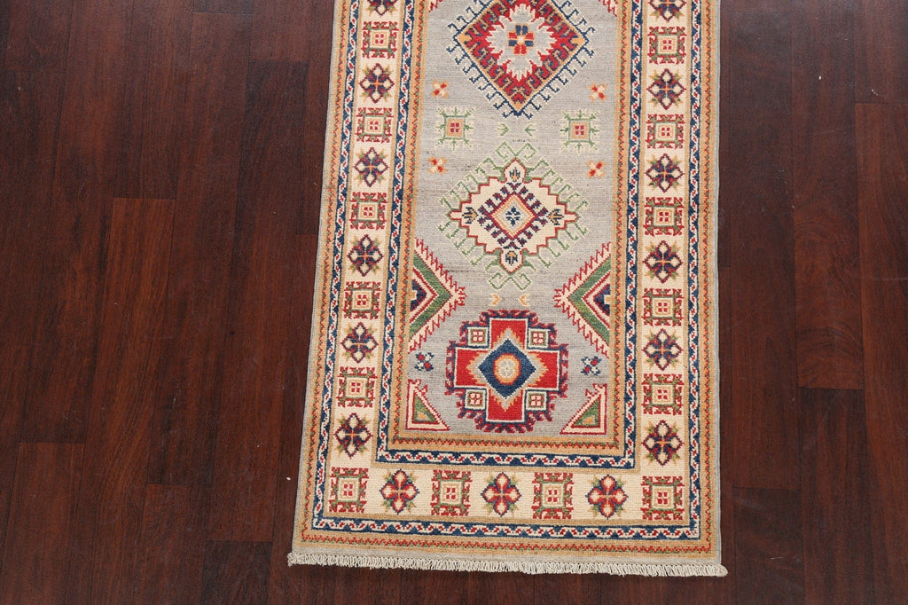 Geometric Kazak Oriental Runner Rug 3x10