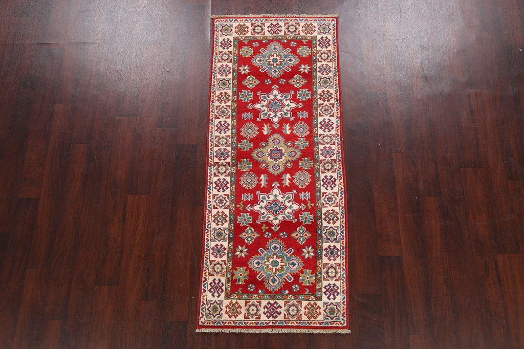 Geometric Red Kazak Oriental Area Rug 3x6