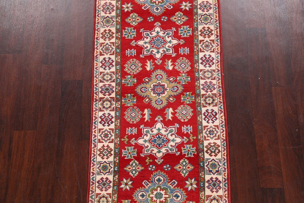 Geometric Red Kazak Oriental Area Rug 3x6