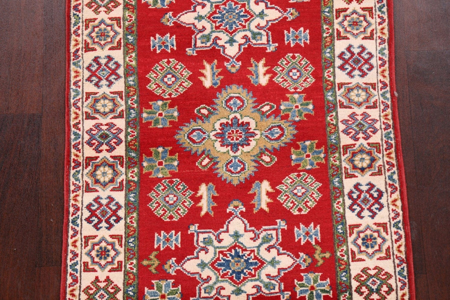 Geometric Red Kazak Oriental Area Rug 3x6