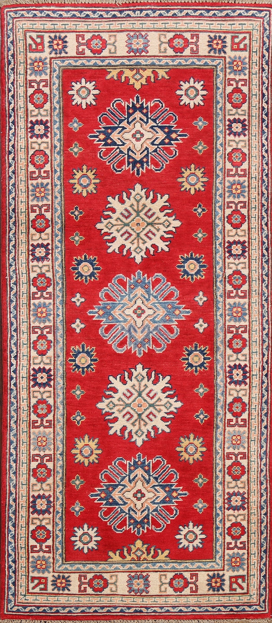 Geometric Kazak Oriental Area Rug 3x6