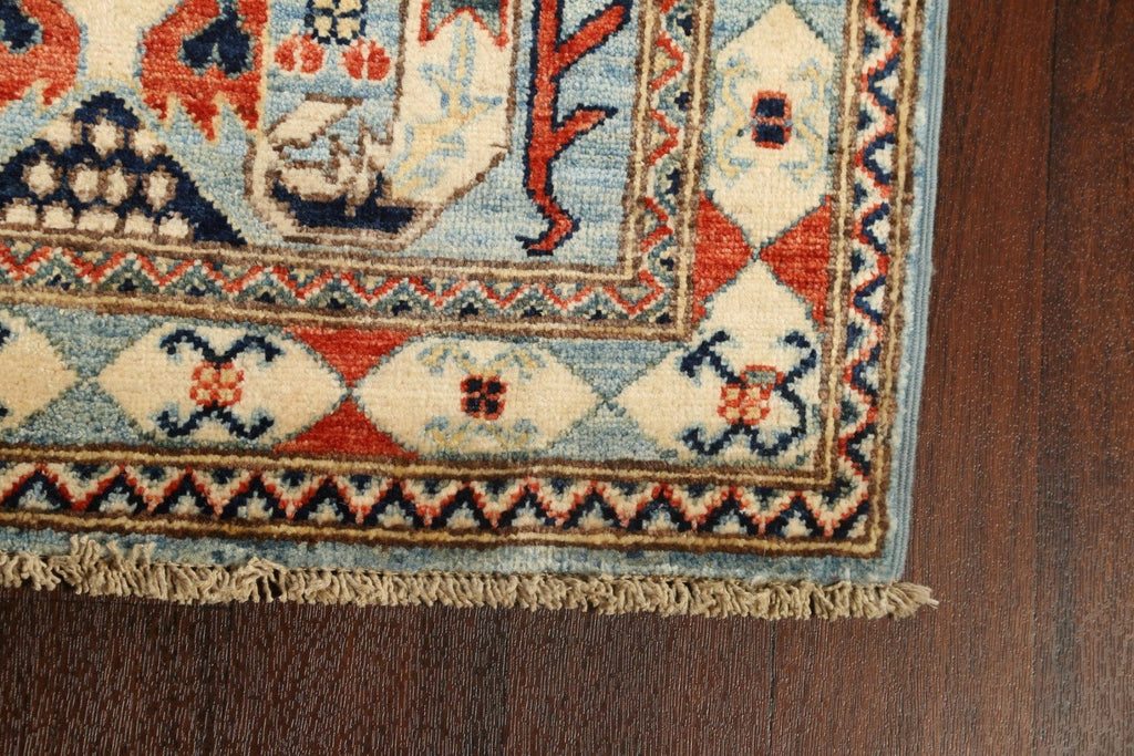 Geometric Kazak Oriental Runner Rug 3x10