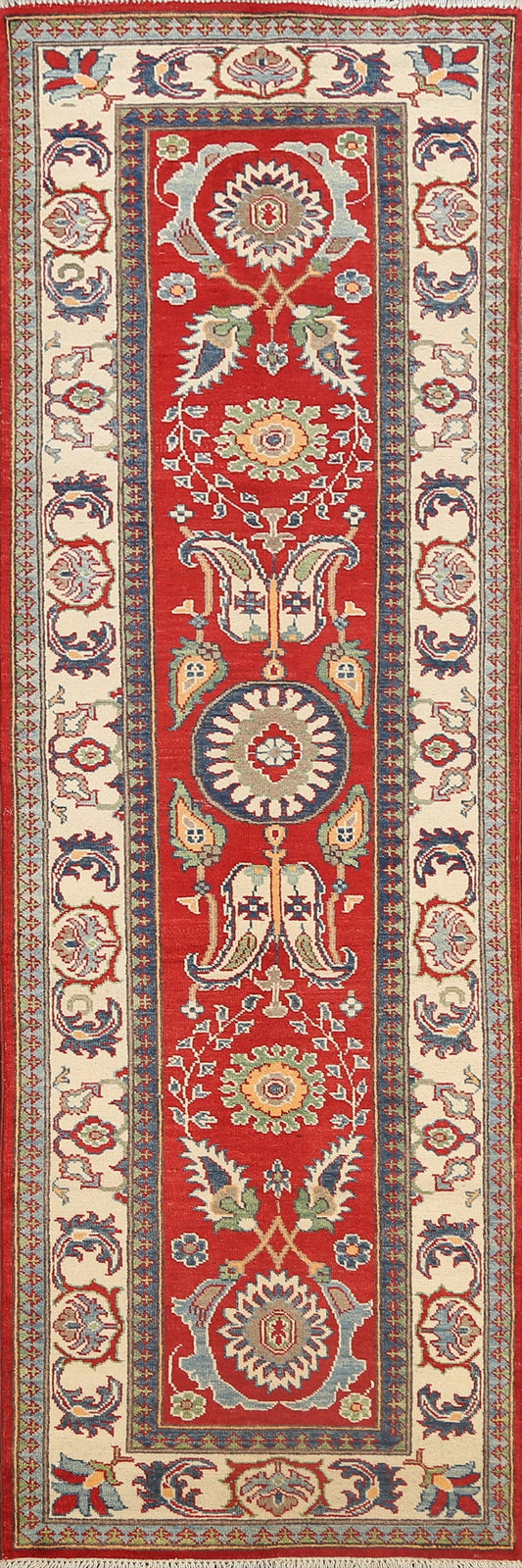 Floral Kazak Oriental Runner Rug 3x9