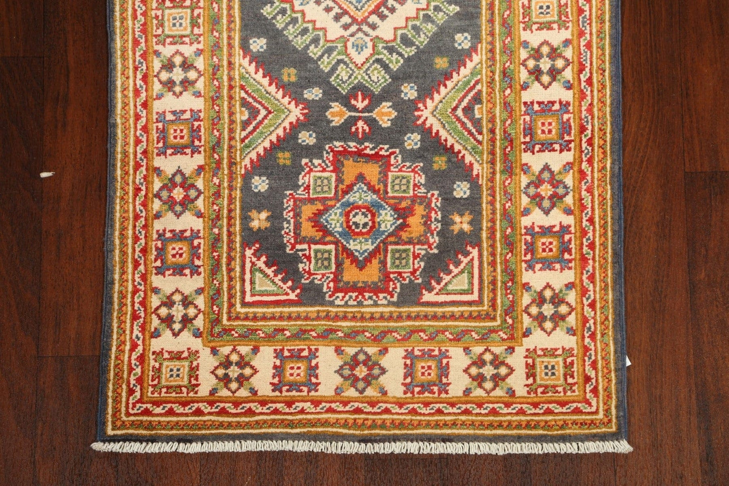 Geometric Kazak Oriental Runner Rug 3x10